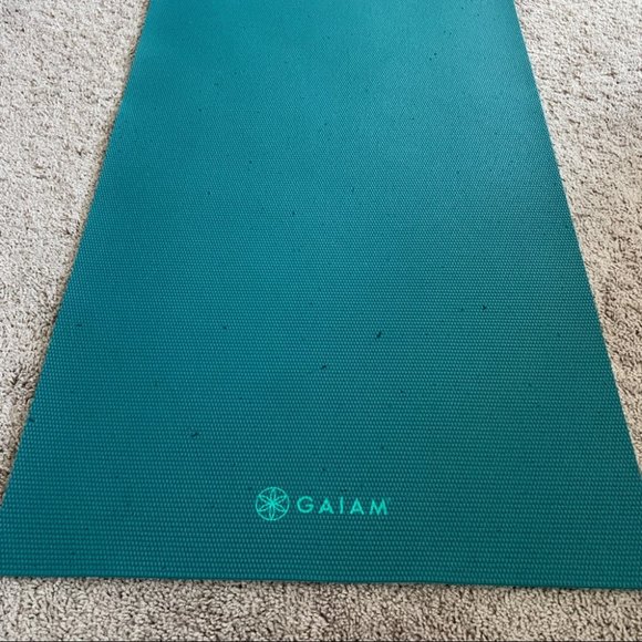 Rare color Gaiam Premium Yoga Mat Green Double Sided Tree floral thick - Picture 13 of 13